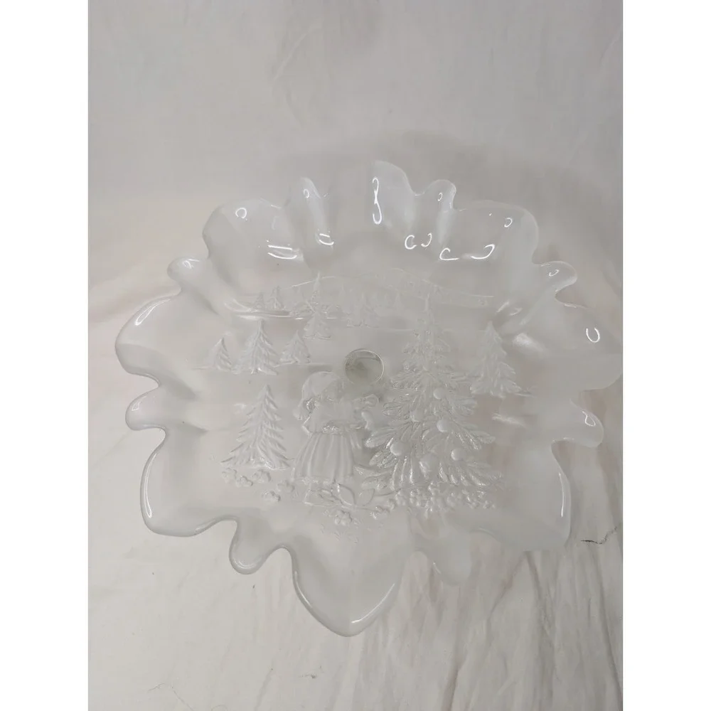 Christmas Pedestal Footed‎ Bon Bon Compote Dish Vintage Mikasa Crystal Germany